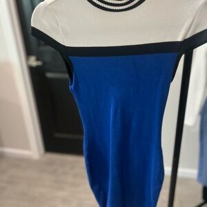 Fashion Nova Blue and White Women's Sweater Dress